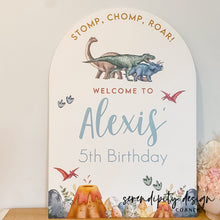 Load image into Gallery viewer, Dinosaur Birthday Party Welcome Sign A1 Size