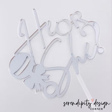 Load image into Gallery viewer, He or She Baby Shower Double Layered Acrylic Cake Topper | Gender Reveal Cake Topper