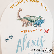 Load image into Gallery viewer, Dinosaur Birthday Party Welcome Sign A1 Size