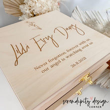 Load image into Gallery viewer, Lilies Floral Wooden Hinged Keepsake Box