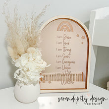 Load image into Gallery viewer, Daily Affirmations Mirrored Frame | Kids Daily Affirmations Rainbow Decor ©