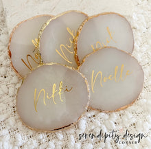 Load image into Gallery viewer, Agate Wedding Coasters Guest Names