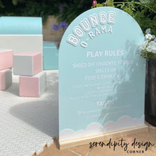 Load image into Gallery viewer, Soft Play Play Rules Safety Sign Bouncing Jumping Castle Social Media Sign