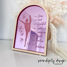 Load image into Gallery viewer, Daily Affirmations Mirrored Frame | Kids Daily Affirmations Gymnast Decor ©