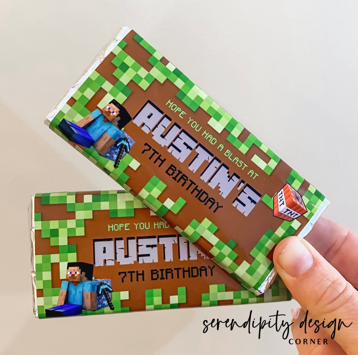 Minecraft Chocolate Wrappers – Serendipity Design Corner for Free Printable Minecraft Candy Bar Wrappers
