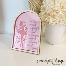 Load image into Gallery viewer, Daily Affirmations Mirrored Frame | Kids Daily Affirmations Ballerina Decor ©