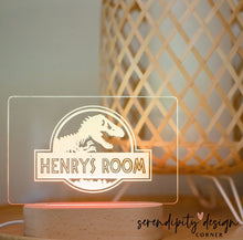 Load image into Gallery viewer, Personalised Dinosaur Night Light (LED) - Jurassic Park
