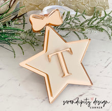 Load image into Gallery viewer, Star Christmas Ornament Initial