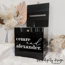 Load image into Gallery viewer, Personalised Black Acrylic Wishing Well | Acrylic Wishing Well | Acrylic Wedding Wishing Well