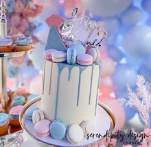 Load image into Gallery viewer, He or She Baby Shower Double Layered Acrylic Cake Topper | Gender Reveal Cake Topper