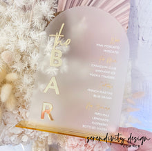 Load image into Gallery viewer, Acrylic Bar Sign / The Drinks Sign