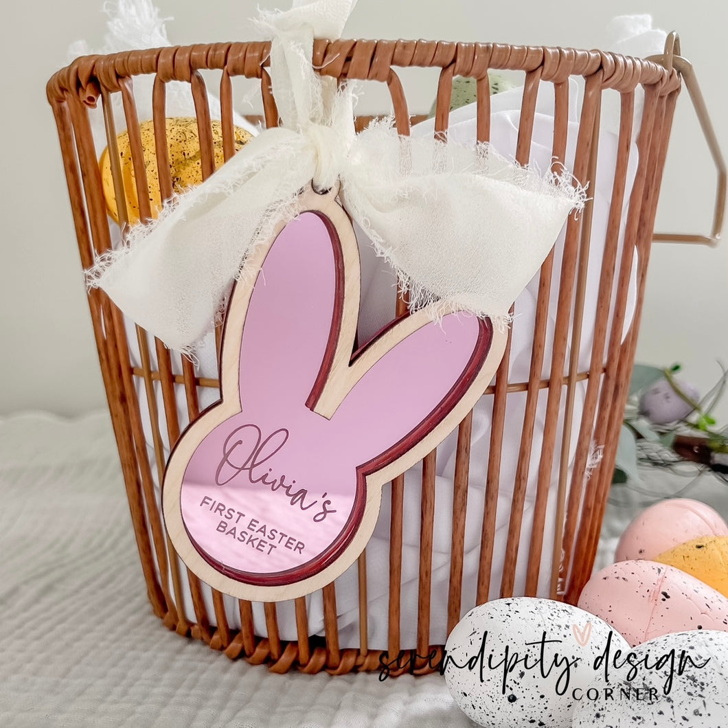 Easter Bunny Face Mirror Tag | Mirror Easter Tag