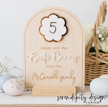 Load image into Gallery viewer, Wooden Easter Countdown Calendar | Easter Bunny Countdown Board
