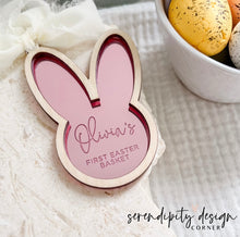 Load image into Gallery viewer, Easter Bunny Face Mirror Tag | Mirror Easter Tag
