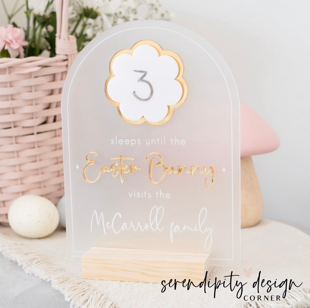 Frosted Clear Easter Countdown Calendar | Easter Bunny Countdown Board