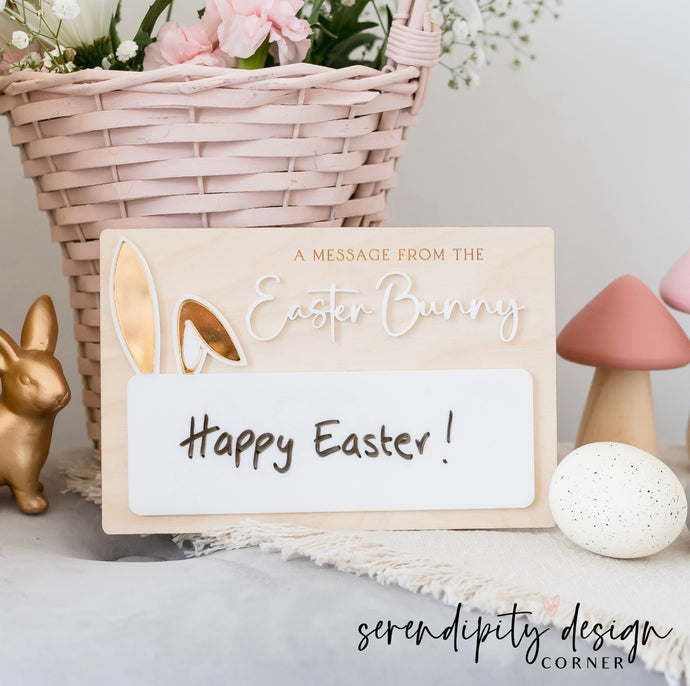 A Message from the Easter Bunny Sign | Easter Bunny Letter