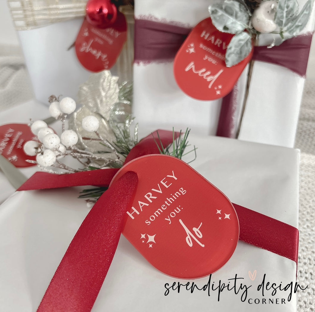 Personalised Simplicity Christmas Gift Tags - Something to - Set of 4, Set of 6