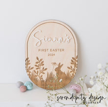 Load image into Gallery viewer, My First Easter Plaque | My First Easter Sign Engraved
