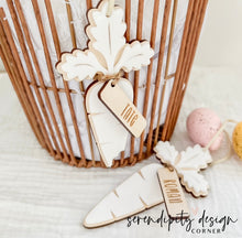 Load image into Gallery viewer, Carrot Shape Easter Basket Tag | Personalised Easter Basket Tag
