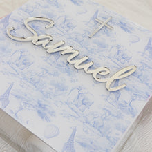 Load image into Gallery viewer, Printed Acrylic Baptism Box - Safari Toile de Jouy
