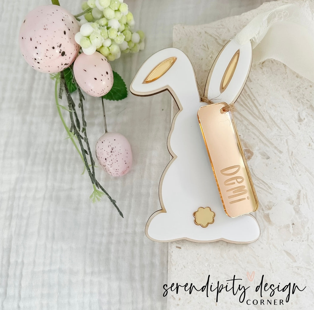 Easter Bunny Shaped Acrylic Basket Tags