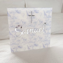 Load image into Gallery viewer, Printed Acrylic Baptism Box - Safari Toile de Jouy
