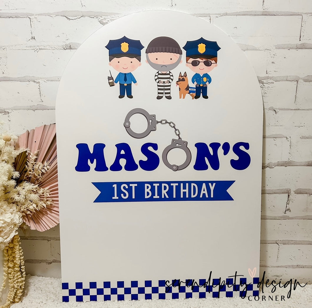 Cops & Robbers Birthday Party Welcome Sign A1 Size