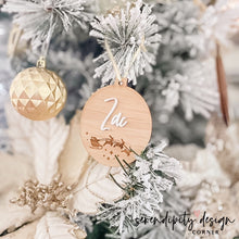 Load image into Gallery viewer, Personalised Bamboo Wood Christmas Bauble Ornament

