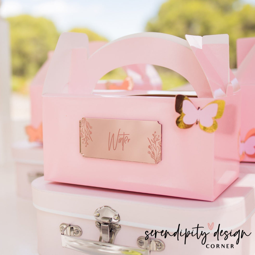 Name Acrylic Floral Party Treat Favour Boxes