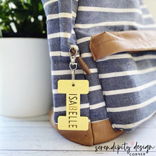 Load image into Gallery viewer, Personalised Name Alphabet Letter Acrylic Name Keyring Chain Tag - Back to School
