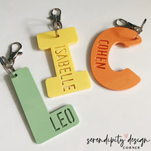 Load image into Gallery viewer, Personalised Name Alphabet Letter Acrylic Name Keyring Chain Tag - Back to School
