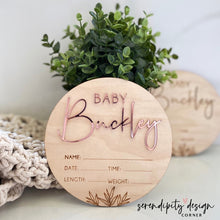 Load image into Gallery viewer, Baby Announcement Hospital Wood Plaque
