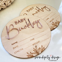 Load image into Gallery viewer, Baby Announcement Hospital Wood Plaque
