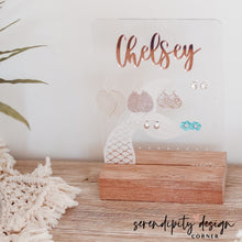 Load image into Gallery viewer, Personalised Acrylic Earring Stand - Mermaid
