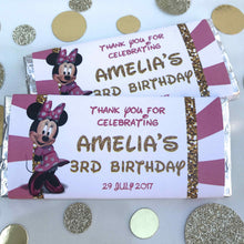 Load image into Gallery viewer, Minnie Mouse Birthday Party Chocolate Wrappers
