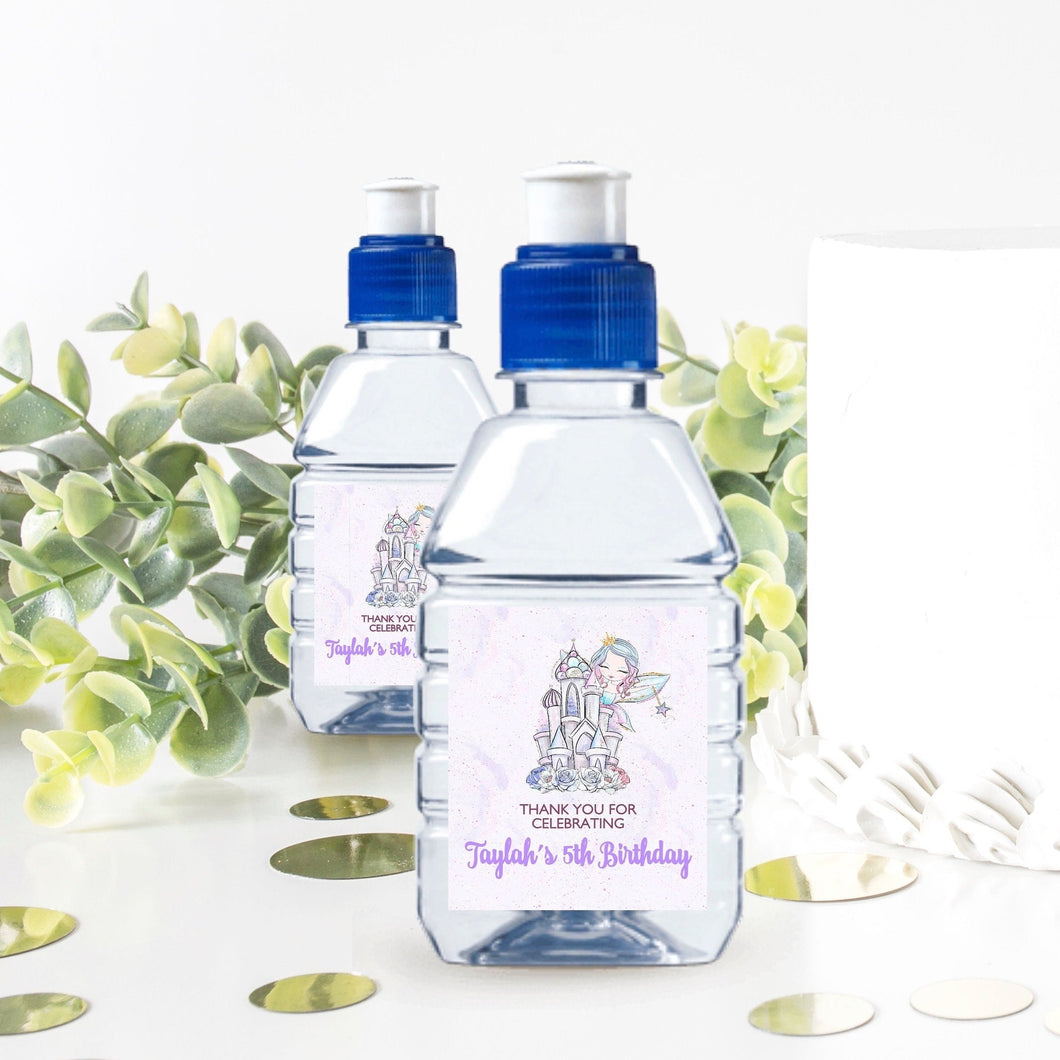 Fairy Princess Castle Birthday Party Pop Top Labels
