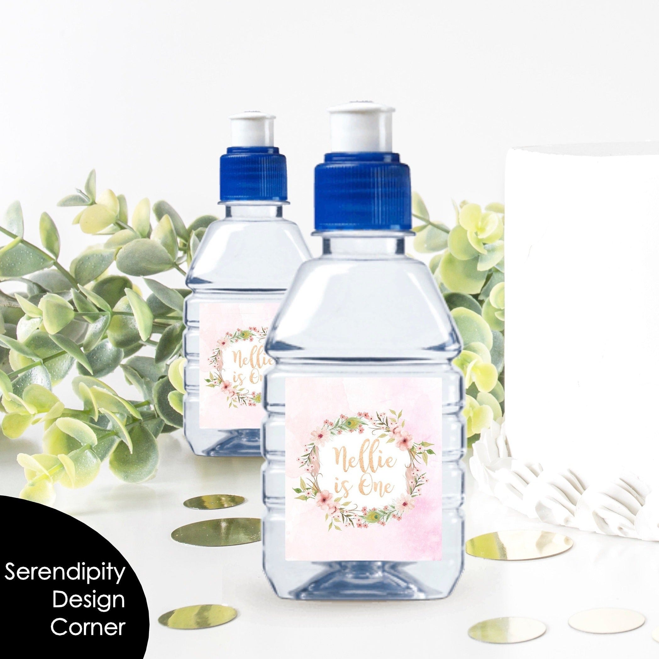 1st Birthday Floral Flower Birthday Party Pop Top Labels – Serendipity ...