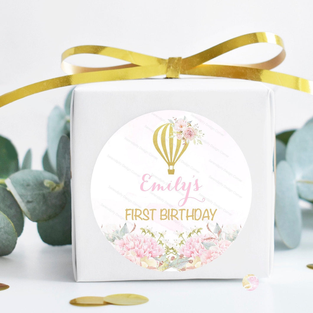 Hot Air Balloon Birthday Stickers