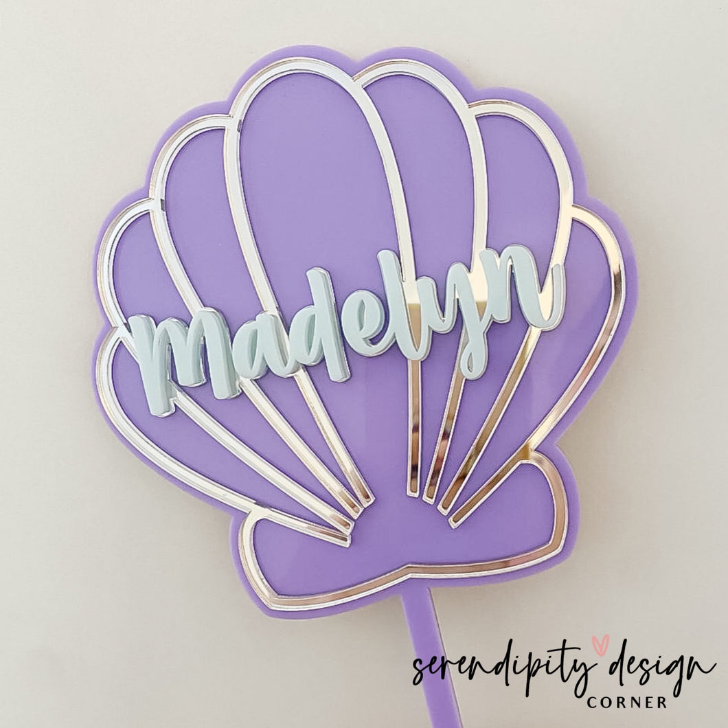 Mermaid Shell Acrylic Cake Topper