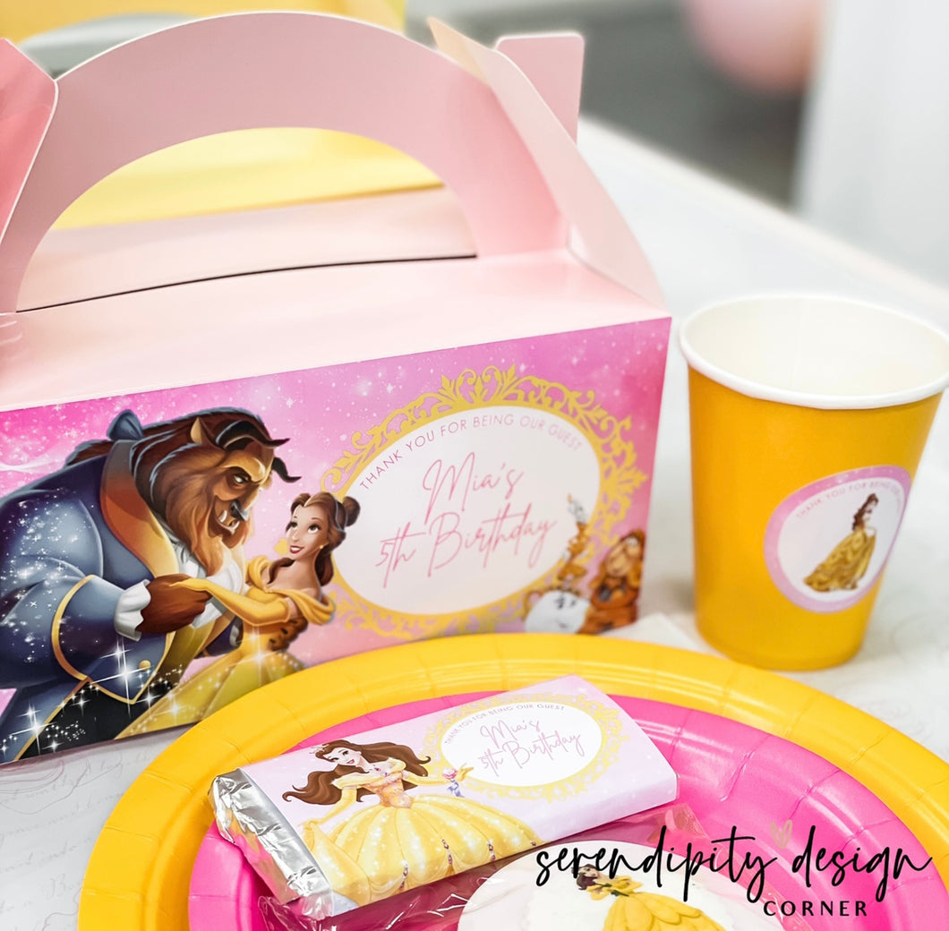 Beauty and The Beast Belle Party Treat Favour Boxes