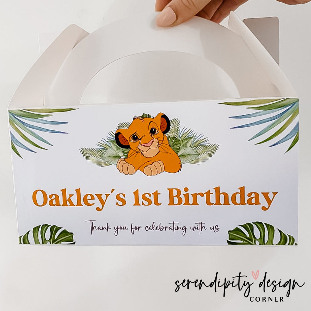 Lion King Party Treat Favour Boxes