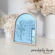 Load image into Gallery viewer, Daily Affirmations Mirrored Frame | Kids Daily Affirmations Ballerina Decor ©
