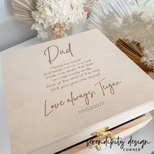 Load image into Gallery viewer, Personalised Wedding Keepsake Box for Dad - Walk Me Down The Aisle | Father of the Bride
