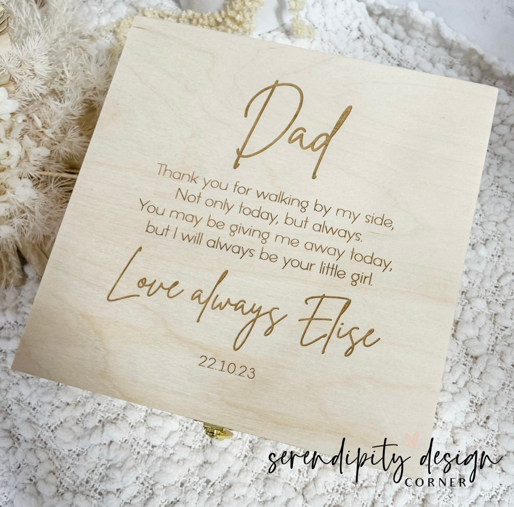 Personalised Wedding Keepsake Box for Dad - Walk Me Down The Aisle | Father of the Bride