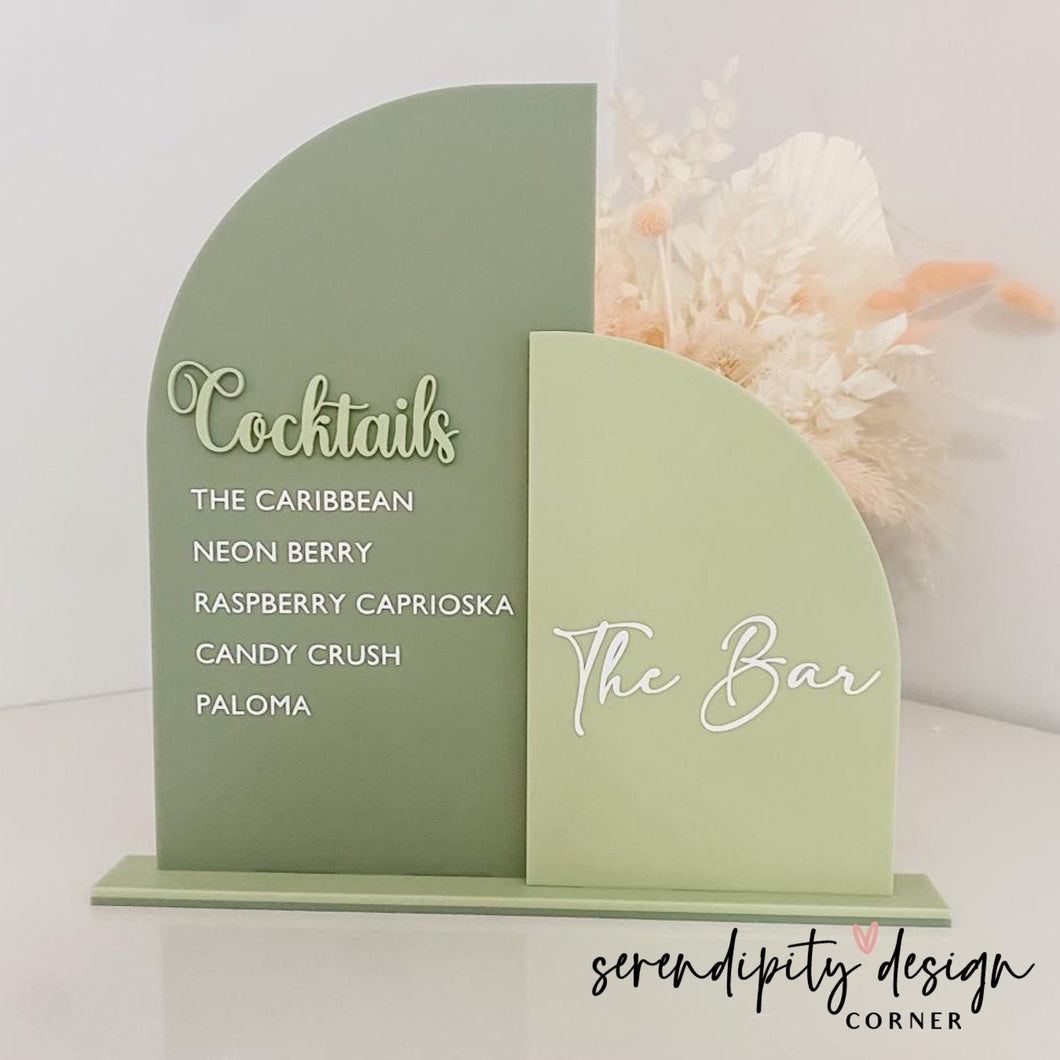 Double Half Arch Bar Sign
