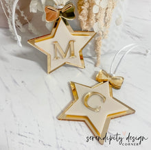 Load image into Gallery viewer, Star Christmas Ornament Initial
