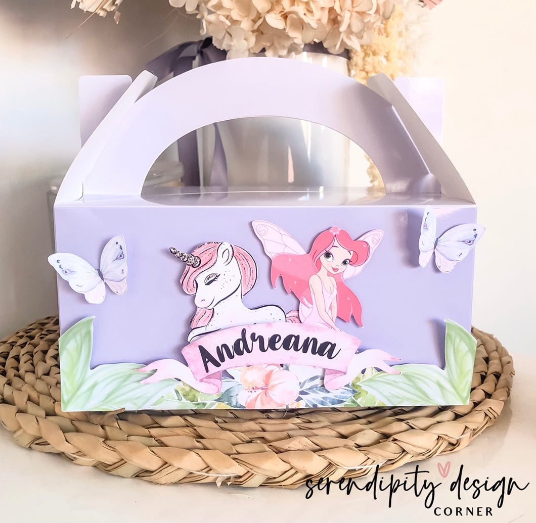 Fairy & Unicorn Party Treat Favour Boxes