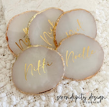 Load image into Gallery viewer, Agate Wedding Coasters Guest Names
