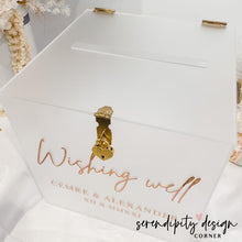 Load image into Gallery viewer, Frosted Clear Acrylic Wedding Wishing Well Personalised
