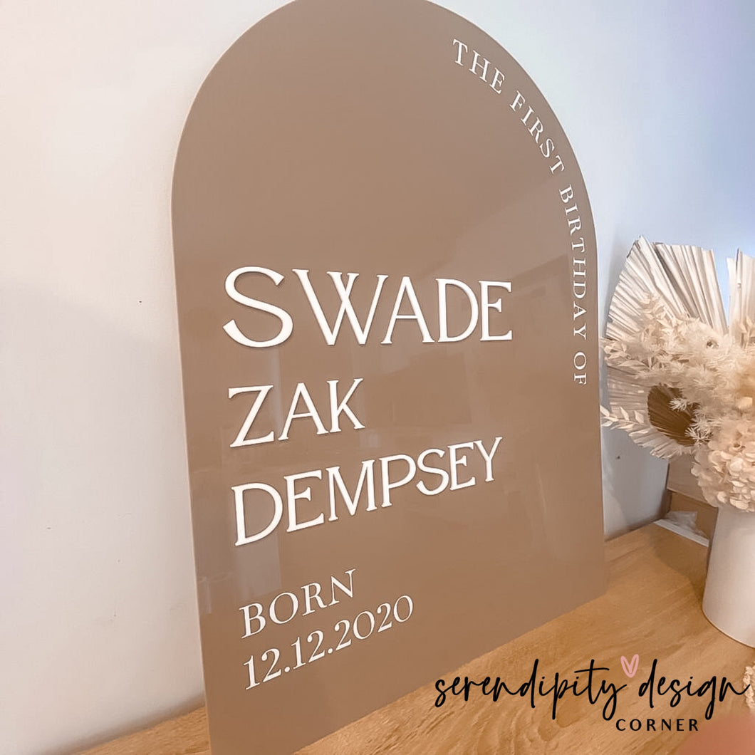 A1 Acrylic Arch Birthday Event Sign | Custom Designs